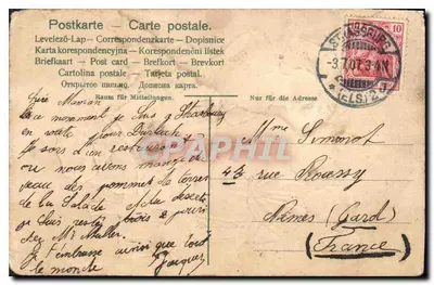 Dwie kobiety w strojach z Alzacji — n° 121 — wydawca nieznany — Rewers