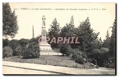 Paris - Le Parc Montsouris - Monument du Colonel Flatters — P.P.C. Paris