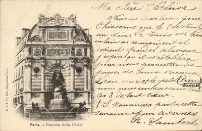 Paris — Fontaine Saint-Michel — L. J. & Cie, édit., Angouilème-Paris