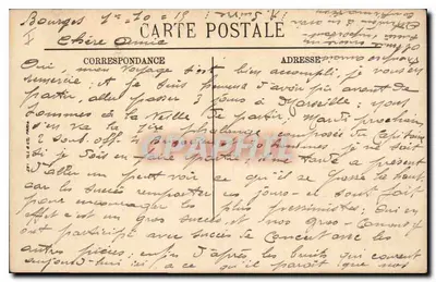 Bourges — Południowa fasada Pałacu Jacques-Cœur — J. Foucquier, drukarz — Rewers