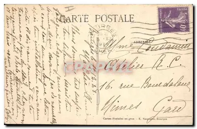 Bourges — Pałac Jacques-Cœur — Widok z Placu Berry — Rewers