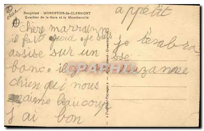 Monestier-de-Clermont — Dzielnica stacji i Moucheterolle — Dauphiné — Rewers