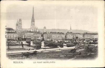 Rouen. Most Boieldieu — widok panoramiczny z katedrą — V.P. Nr 264