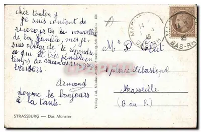 Strasbourg — Das Münster — Verlag Jul. Manias & Cie, Strasbourg — Verso