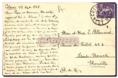 Colmar — Fontein Schwendi en oude douane — Uitgave Vérité, n° 55 — Achterkant