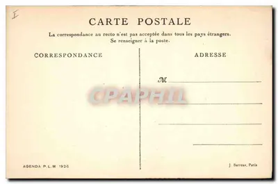 Villeneuve-lès-Avignon — Fonte da Abadia — Agenda P.L.M. 1926 — Verso