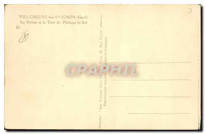 Villeneuve-lès-Avignon — O Rio Rône e a Torre de Filipe o Belo — Yvon — Verso