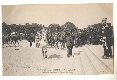 Visite de S.M. Alphonse XIII à Paris — Versailles — Dans le Parc