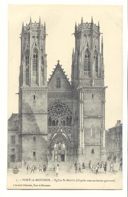 Pont-à-Mousson - Chiesa di San Martino — su un'antica incisione — Libreria Palester