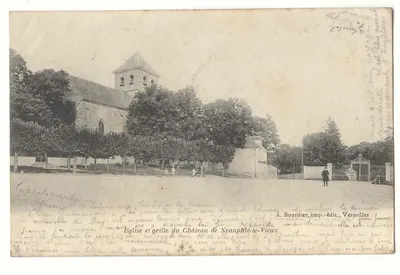 Igreja e grade do Castelo de Neauphle-le-Vieux — A. Bourdier, imp.-edit., Versailles