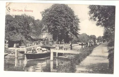 The Lock, Sonning — vista do dique no canal — editor não visível