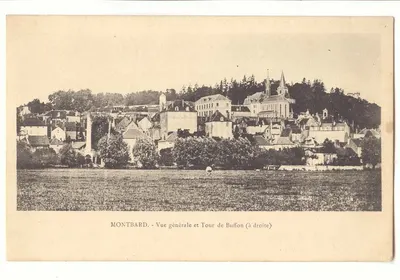 Montbard - Vista geral e Torre de Buffon (à direita)
