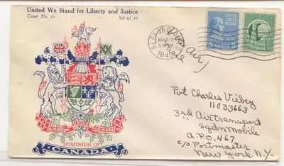 Canadá cobertura patriótica da Segunda Guerra Mundial usada para ApO 467 Índia (cobertura carta guerra leão)