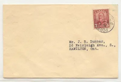 Canadá #151 em envelope de 1934 Port Burvell PS um selo raro em envelope (envelope carta)