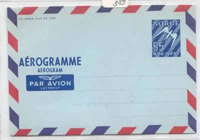 Noruega Aerogram aerogramme LF 10 MINT(Norge Norveg statiionary entier postal)