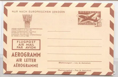 Áustria LF 9 aerograma WIPA 1965 (Austria carta aerograma Áustria)