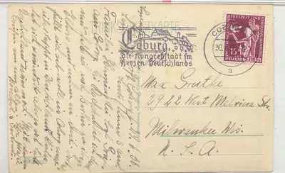 Alemanha Uso único Michel 623 1936 em cartão (envelope de carta)