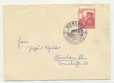 Alemanha Carta com 691 semi postal Hitler 50º aniversário Munique