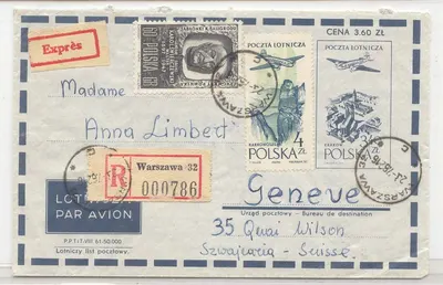 Polônia 1962 AlS para Suíça registrada uso bom (aerograma aerogramme inteiro postal)