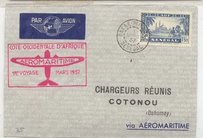 Senegal Vol Dakar Cotonou (Dahomey) 1 Mar 1937 (ligação Dakar Niamey 1º voo primeiro voo)