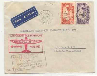 Senegal Dakar Conakry 1º voo 1 MAr 1937 (voo)