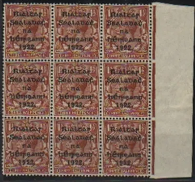 Irlanda Irland Eire 1 1/2d wartość MW 16 wersja PENCF dla PENCE Blok 9 ** mnh RaRe