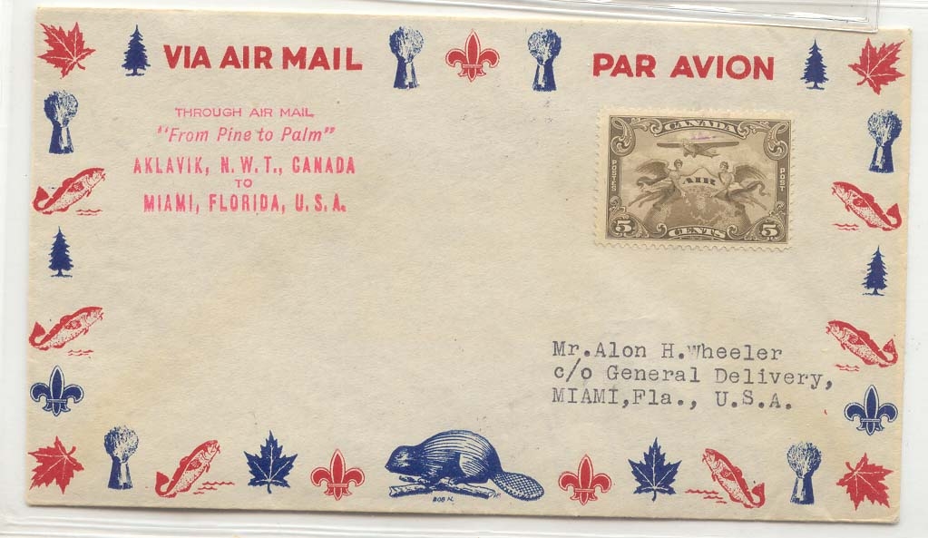 Canada Commemorative ariways semi official tied to Miami transit unlisted (cover lettre 1er vol)