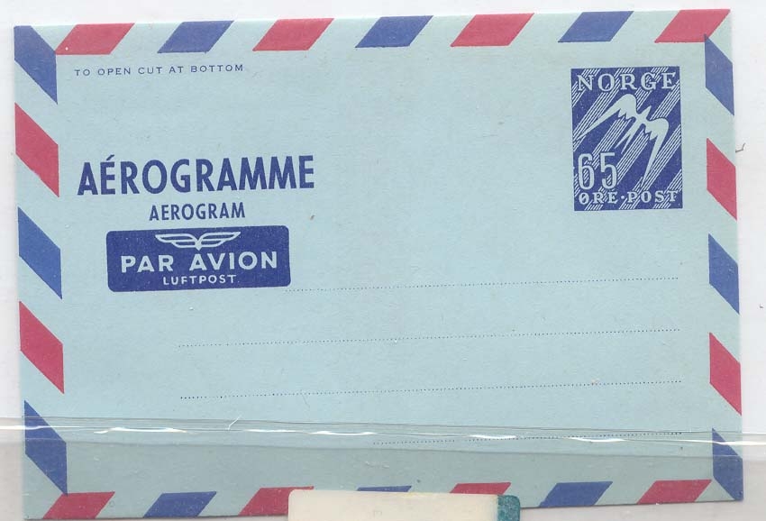 Norway Aerogram aerogramme MINT (Norge Norvege statiionary entier postal)