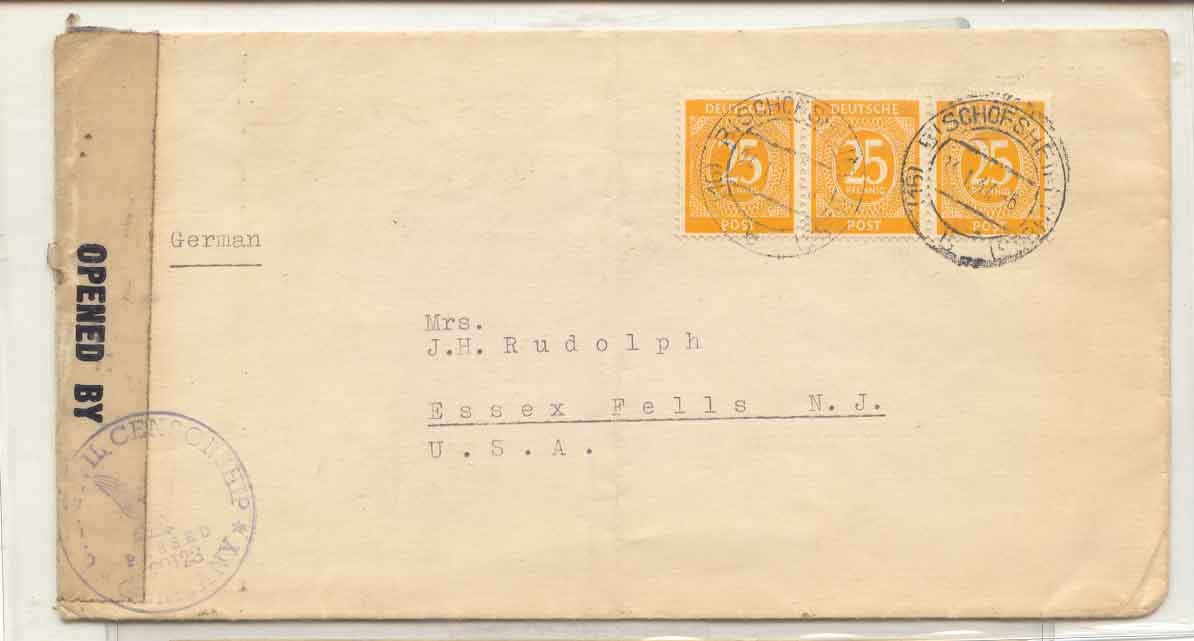 Germany 1947 civil censor (lettre allemagne)
