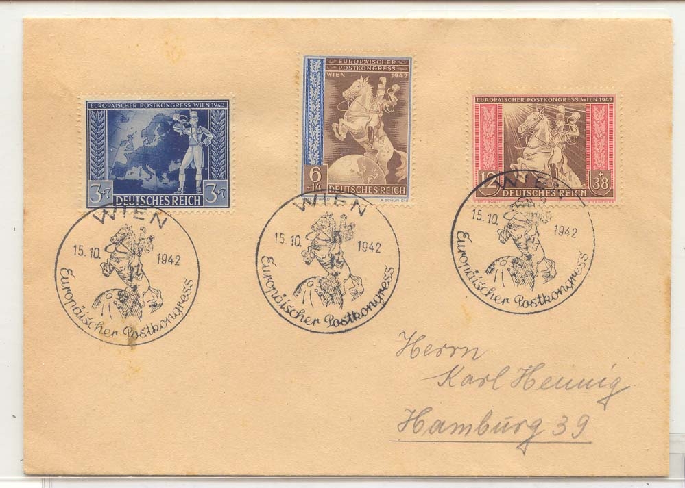 Germany 1942 Karl Henning cover with the Postal Congress issue tied with special cancel 1942 (postal lettre cover)