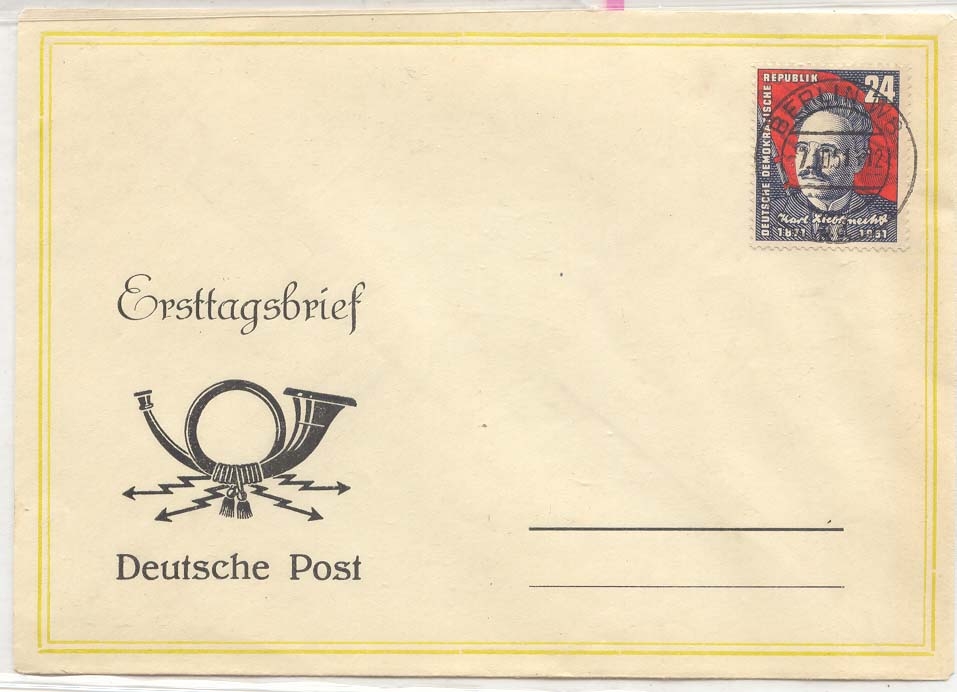 Germany DDR 1951 FDC 1er jour Mi 294 (lettre)