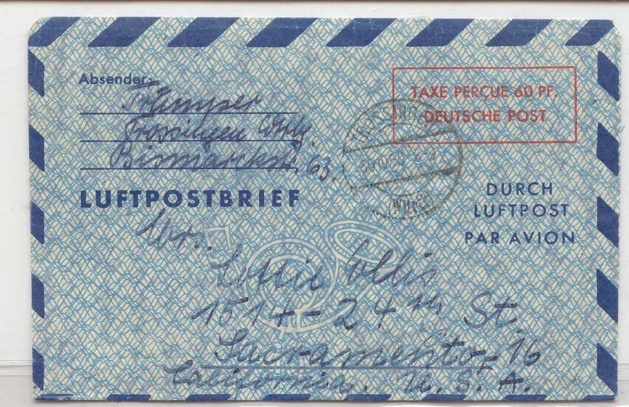 Germany AlS LF 4 aerogram aerogramme used 30 10 50 (entier postal stationary)