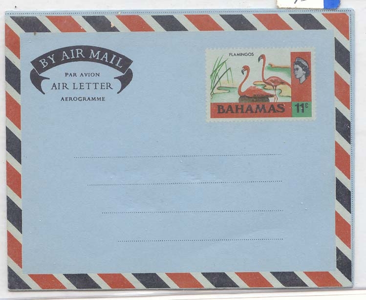 Bahamas aerogram aerogramme MINT(entier postal oiseaux birds pelicans)