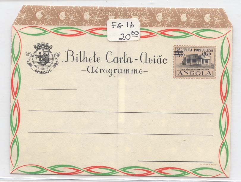 Angola FG 16 aerogram Aerogramme (entier postal stationary) MINT